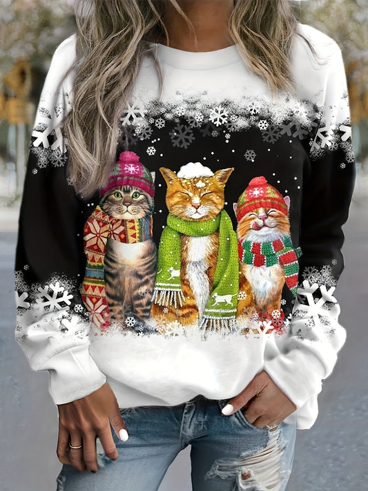 Félin | Sweat-shirt d'Hiver Confort avec Chats