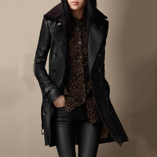 Margaux | Manteau Trench en Cuir de Luxe